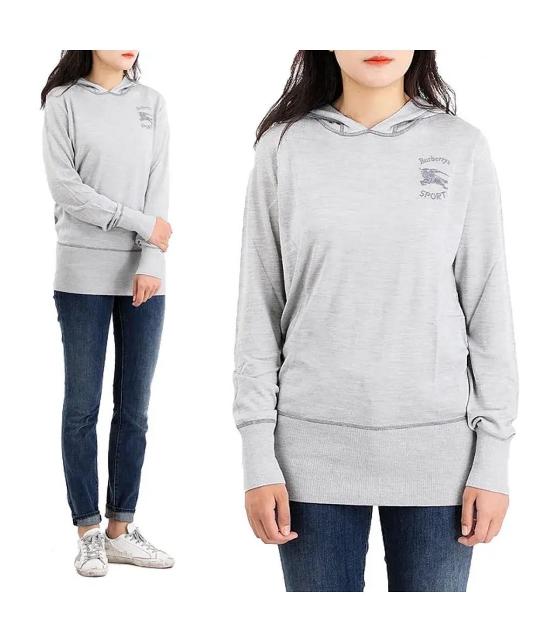 BURBERRY Серый шелковый джемпер / свитер, фото 6