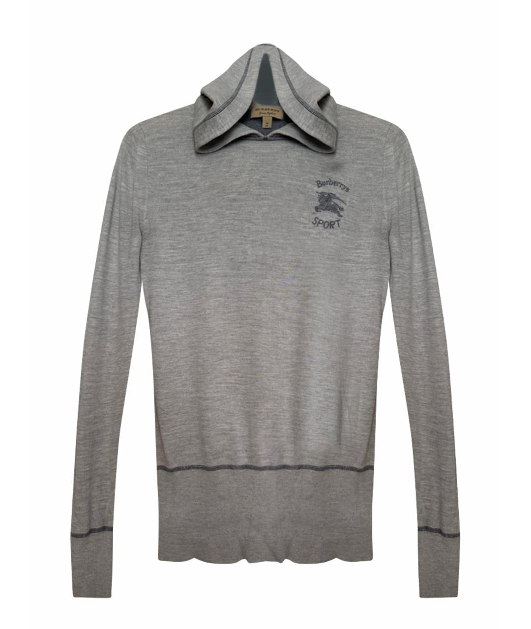 BURBERRY Серый шелковый джемпер / свитер, фото 1