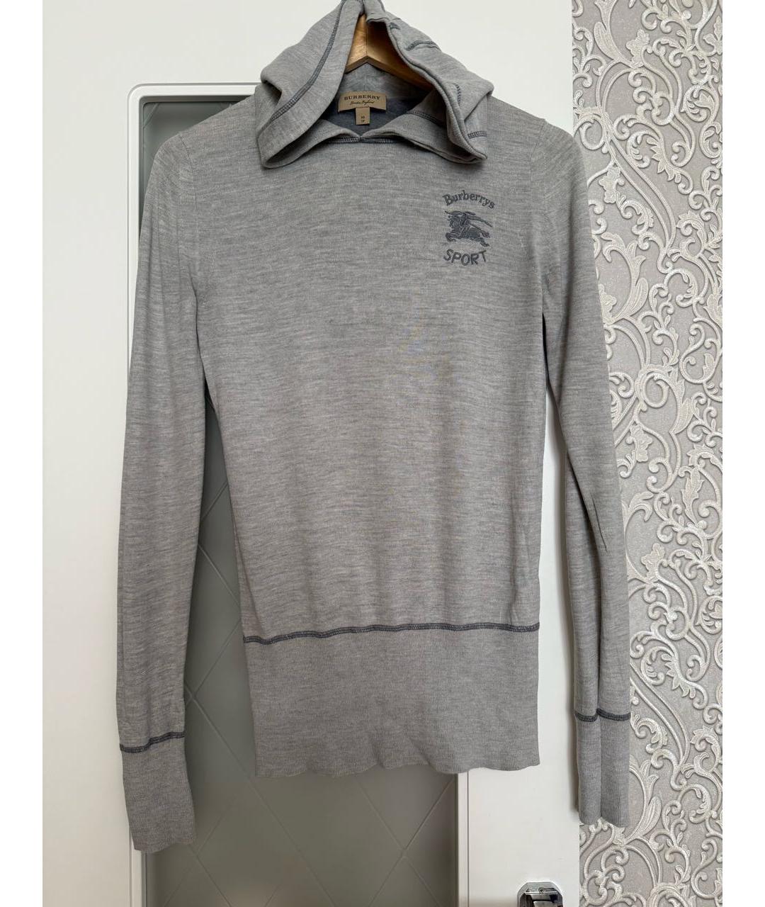 BURBERRY Серый шелковый джемпер / свитер, фото 9
