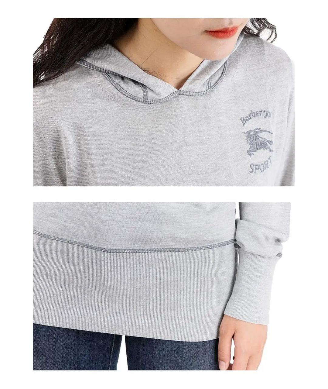 BURBERRY Серый шелковый джемпер / свитер, фото 8