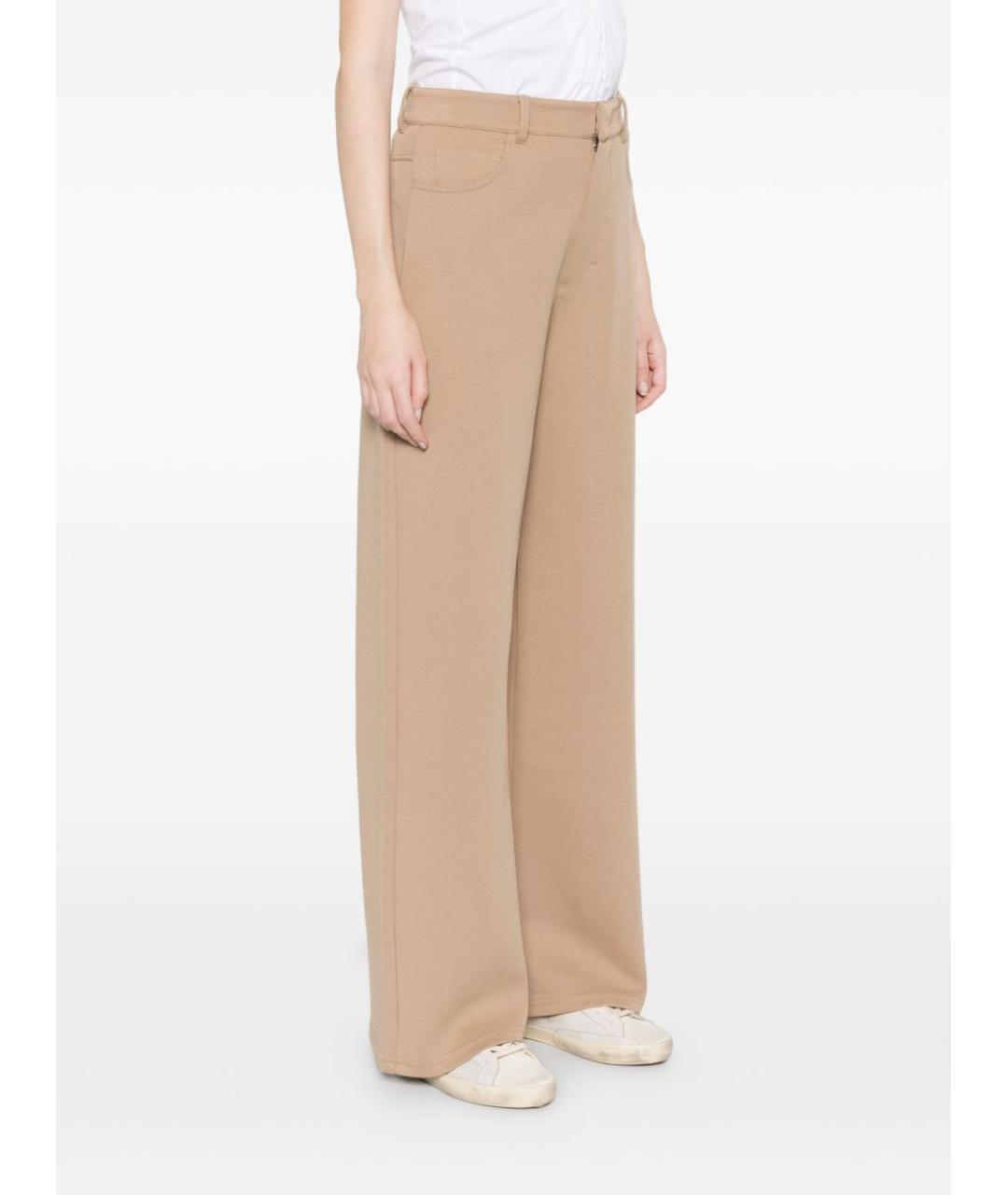 'S MAX MARA Коричневые хлопковые прямые брюки, фото 3