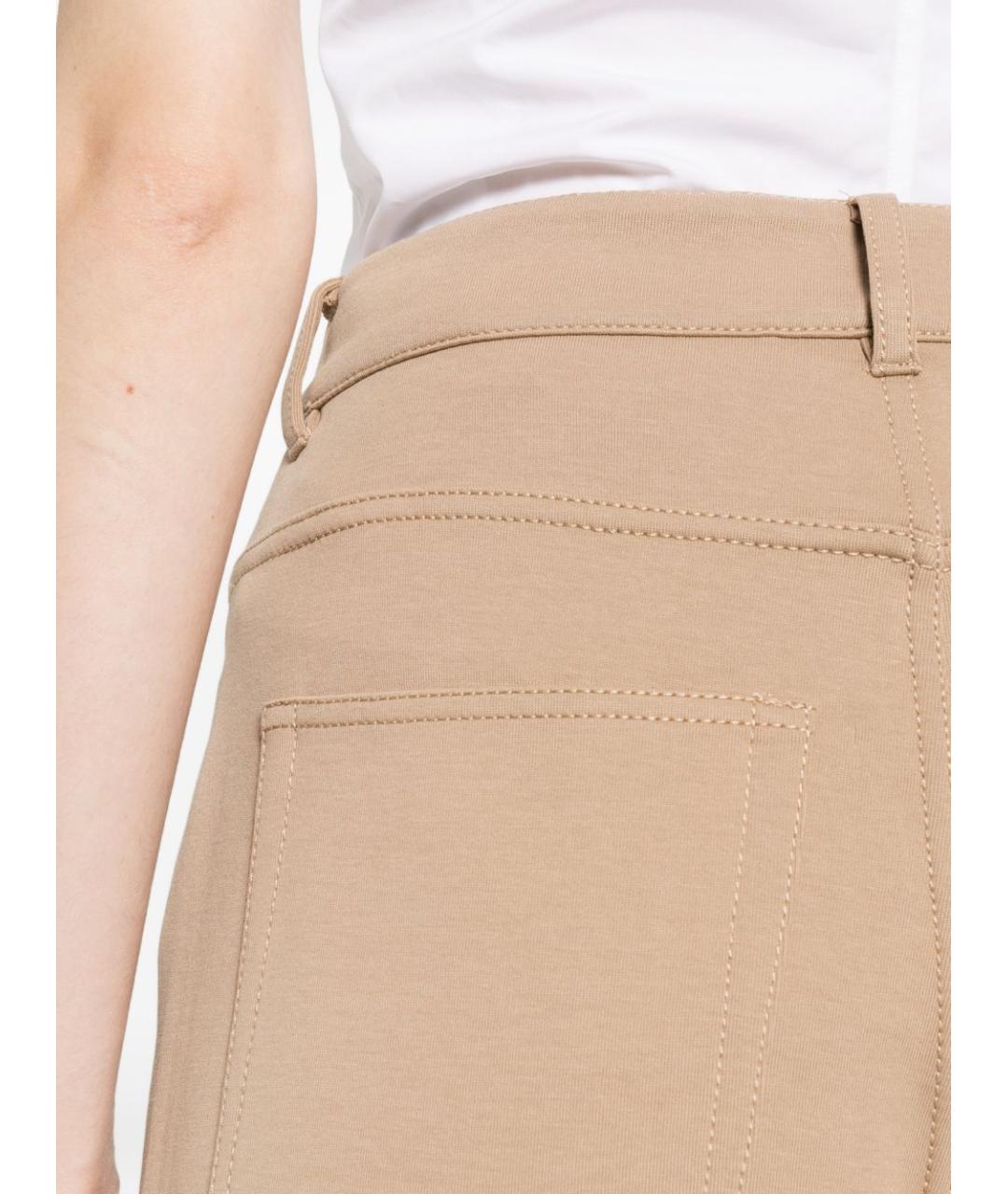 'S MAX MARA Коричневые хлопковые прямые брюки, фото 2