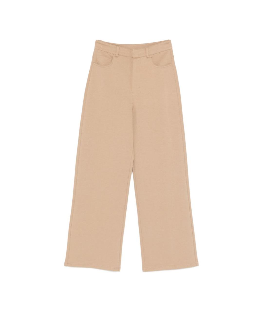 'S MAX MARA Коричневые хлопковые прямые брюки, фото 1