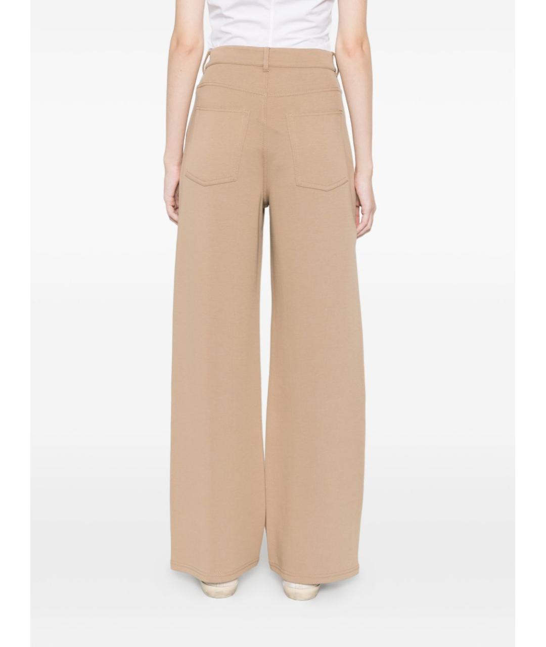 'S MAX MARA Коричневые хлопковые прямые брюки, фото 4