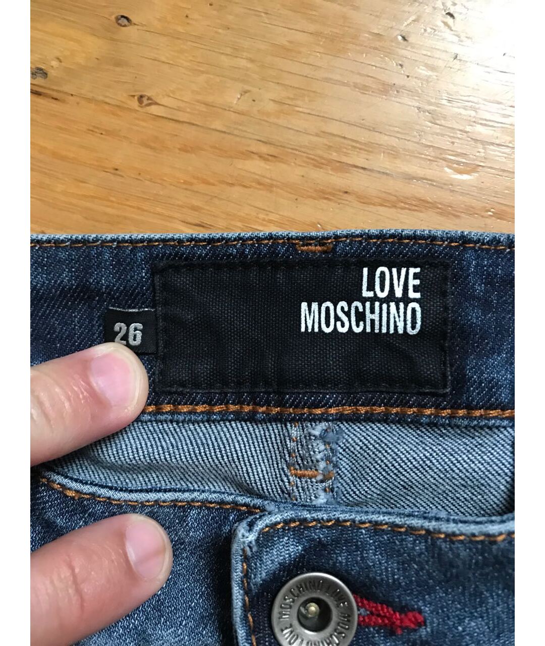 LOVE MOSCHINO Синие хлопко-эластановые джинсы клеш, фото 3