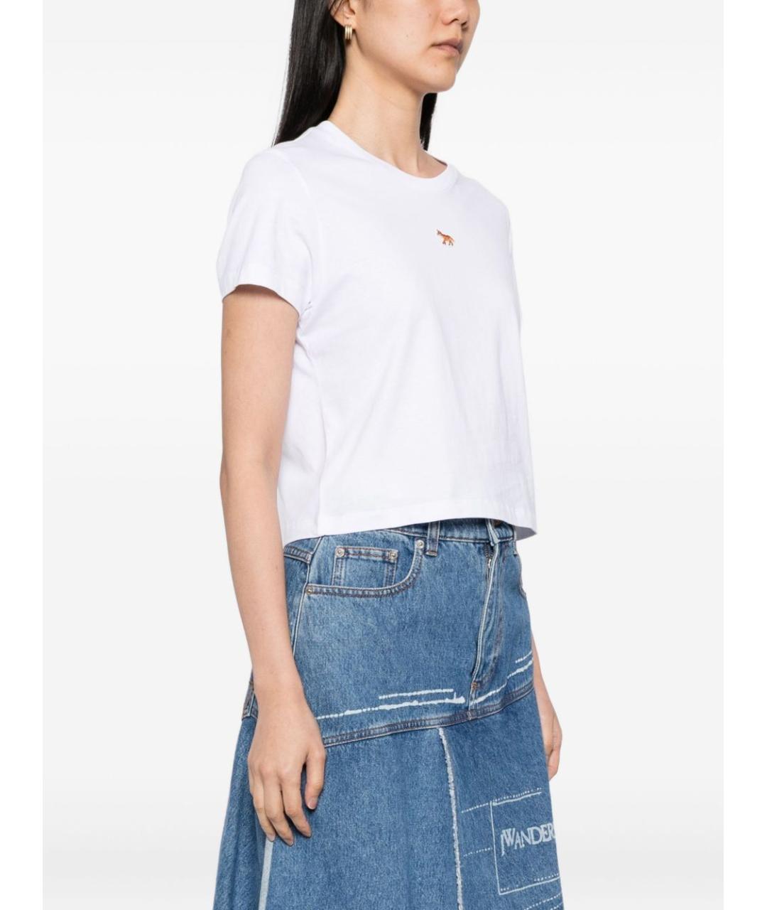 MAISON KITSUNE Белая хлопковая футболка, фото 2