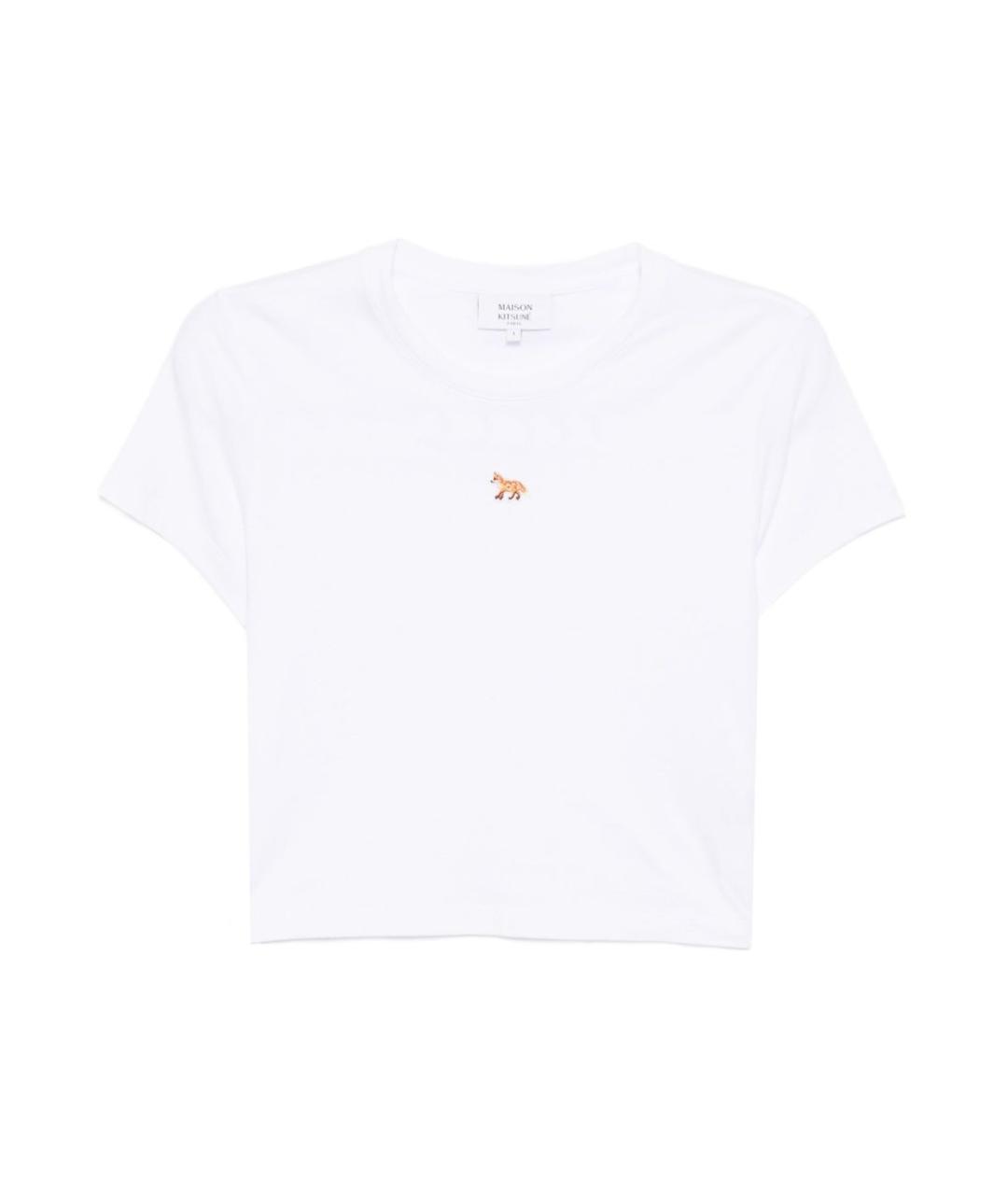MAISON KITSUNE Белая хлопковая футболка, фото 1