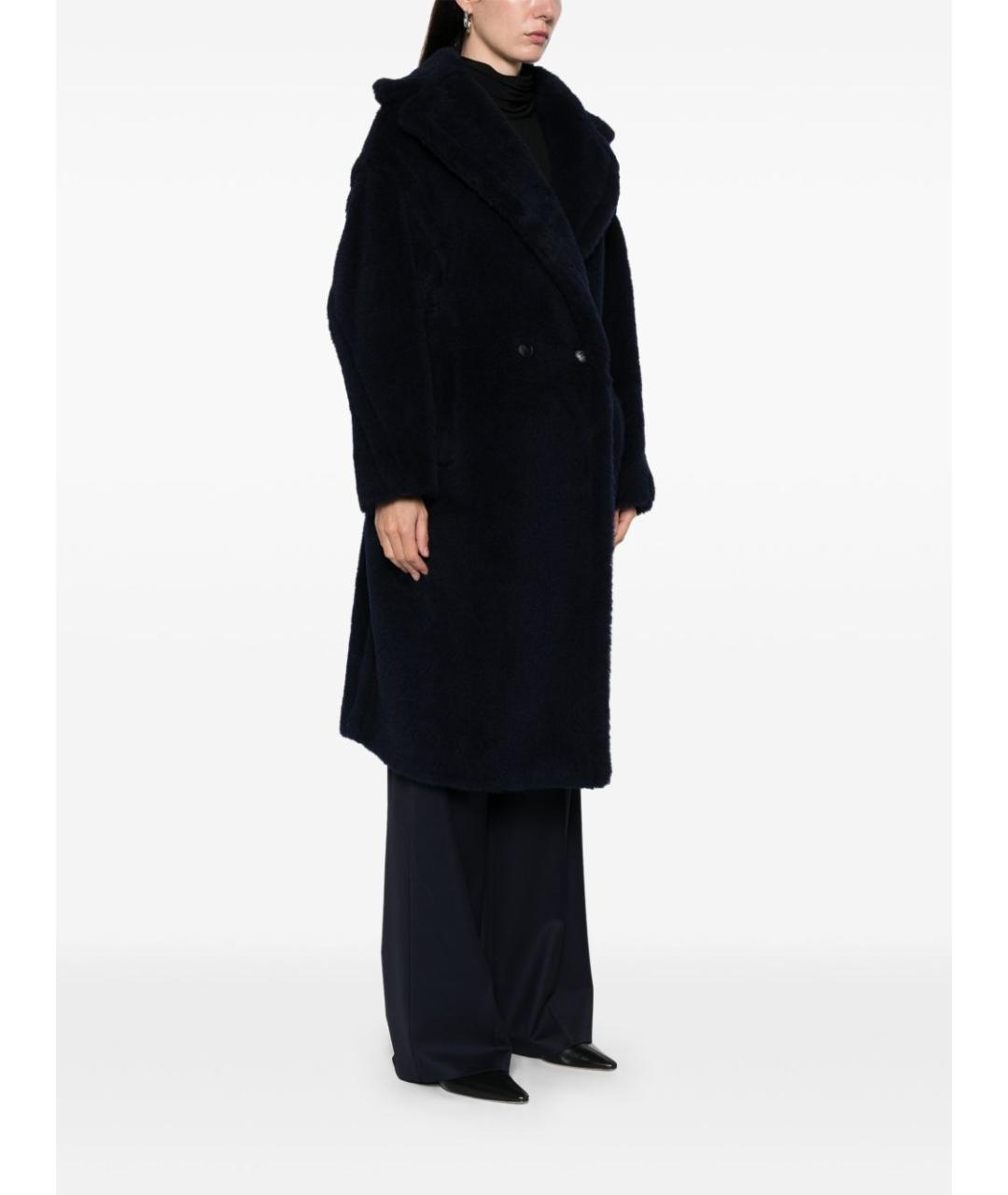 MAX MARA Темно-синее шерстяное пальто, фото 4
