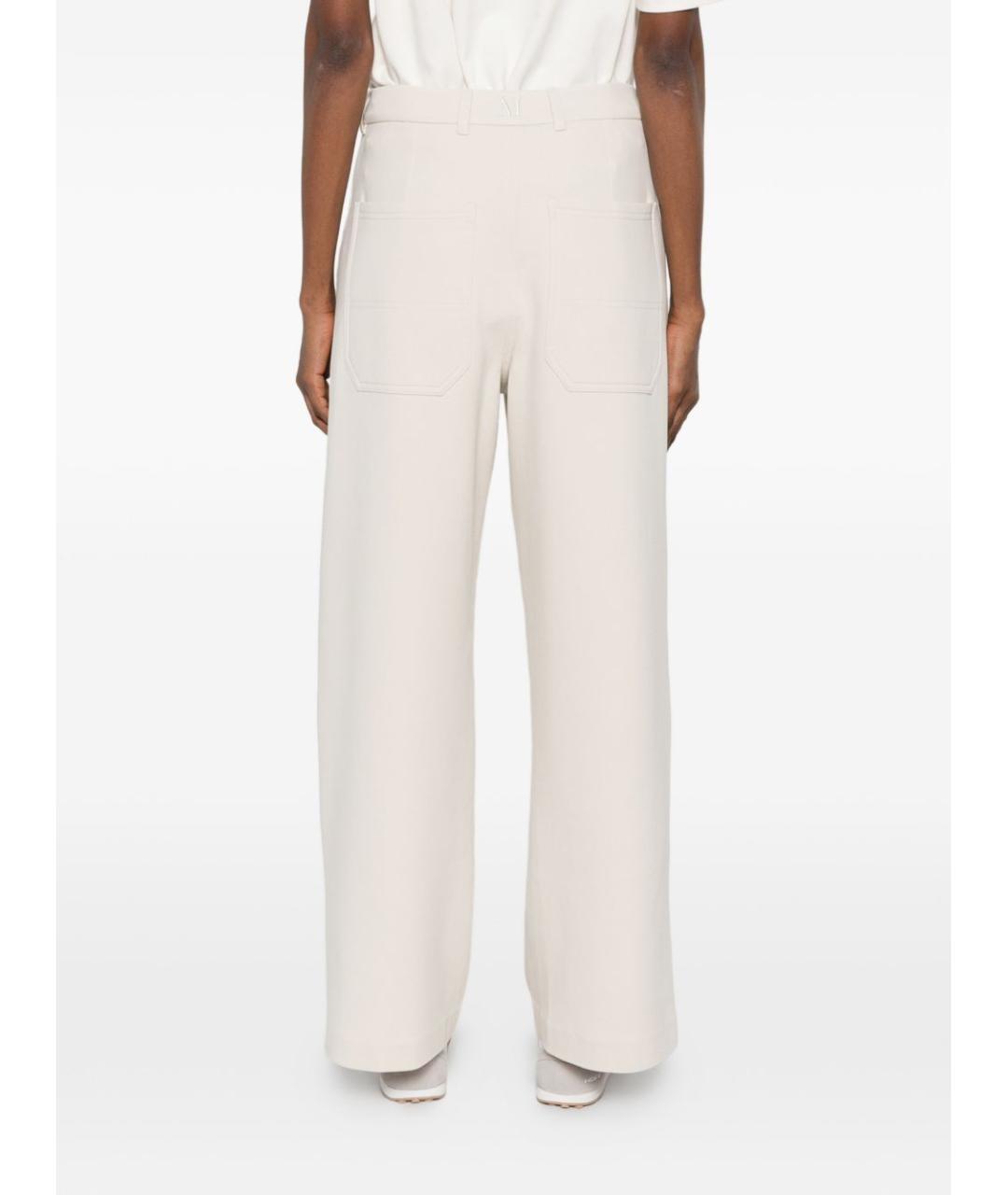 'S MAX MARA Бежевые хлопковые прямые брюки, фото 5