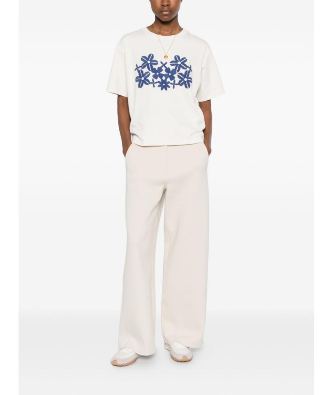 'S MAX MARA Бежевые хлопковые прямые брюки, фото 3