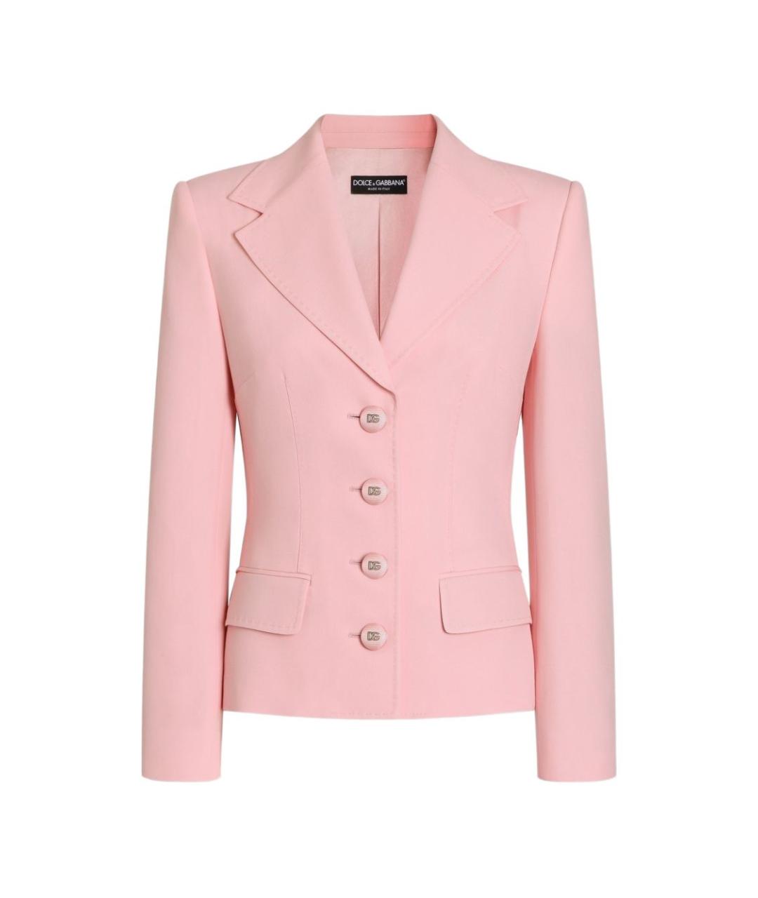 DOLCE&GABBANA Розовый шерстяной жакет/пиджак, фото 1