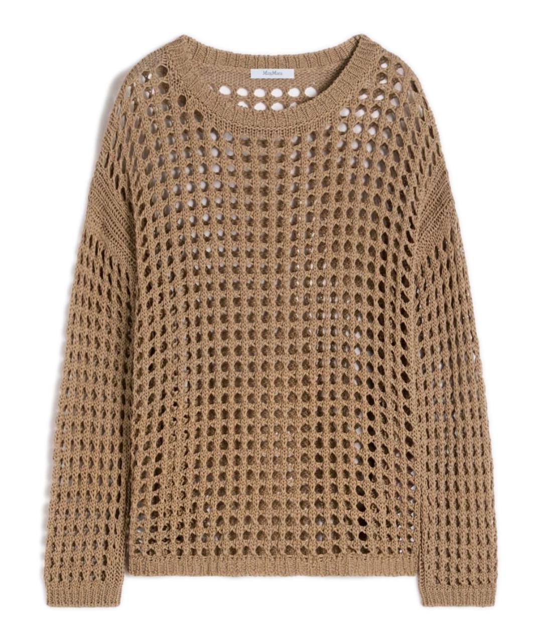 MAX MARA Коричневый хлопковый джемпер / свитер, фото 1