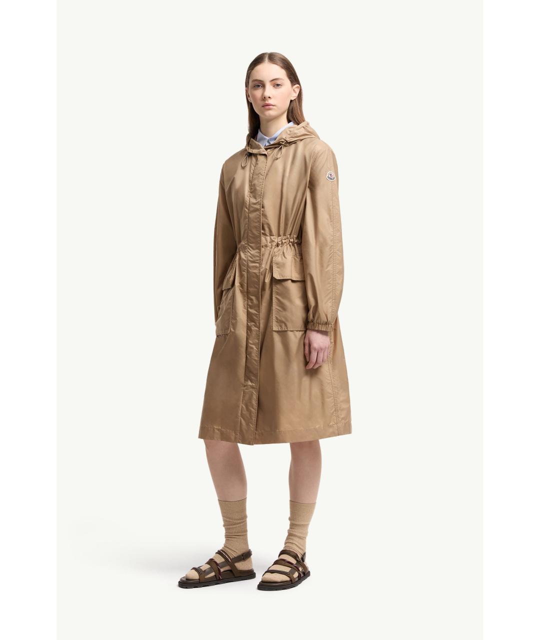 MONCLER Бежевая полиамидовая парка, фото 2