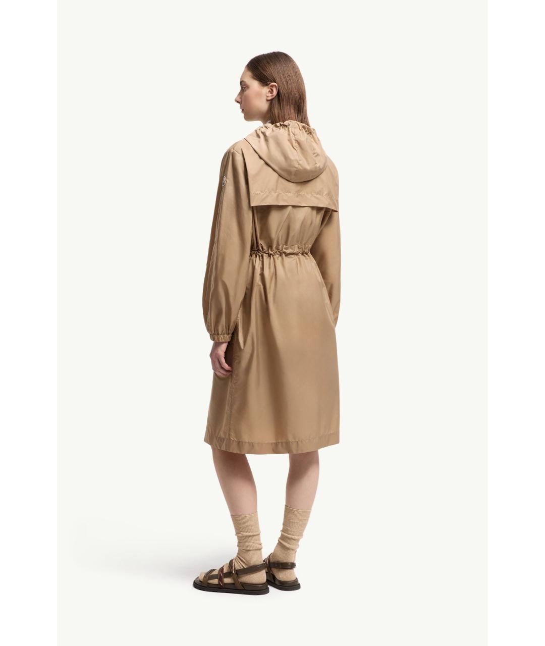 MONCLER Бежевая полиамидовая парка, фото 3