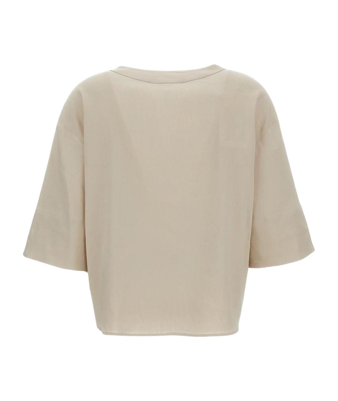 MAX MARA Бежевая льняная рубашка, фото 2