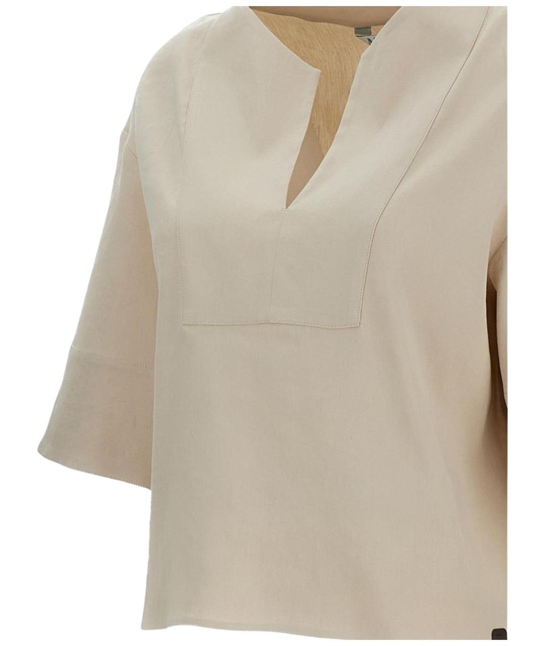 MAX MARA Бежевая льняная рубашка, фото 3