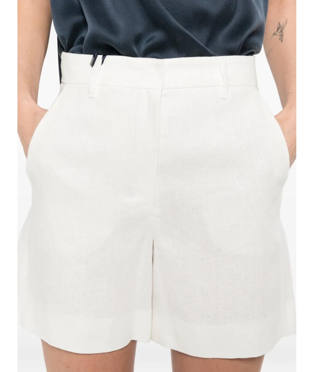 'S MAX MARA Белые льняные шорты, фото 5