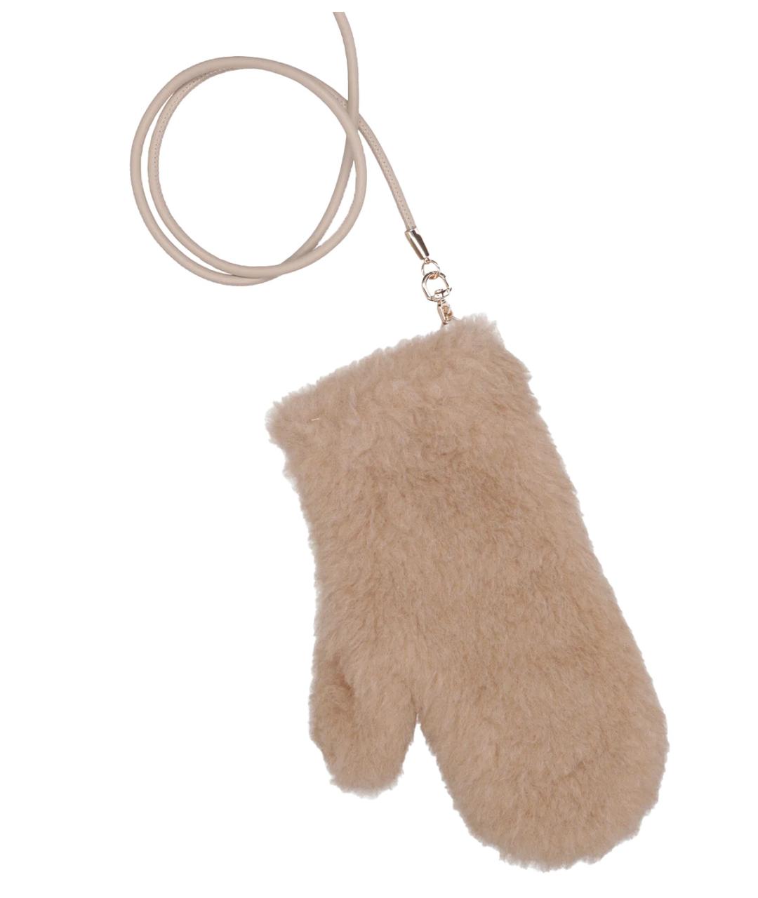 MAX MARA Бежевые шерстяные перчатки, фото 2