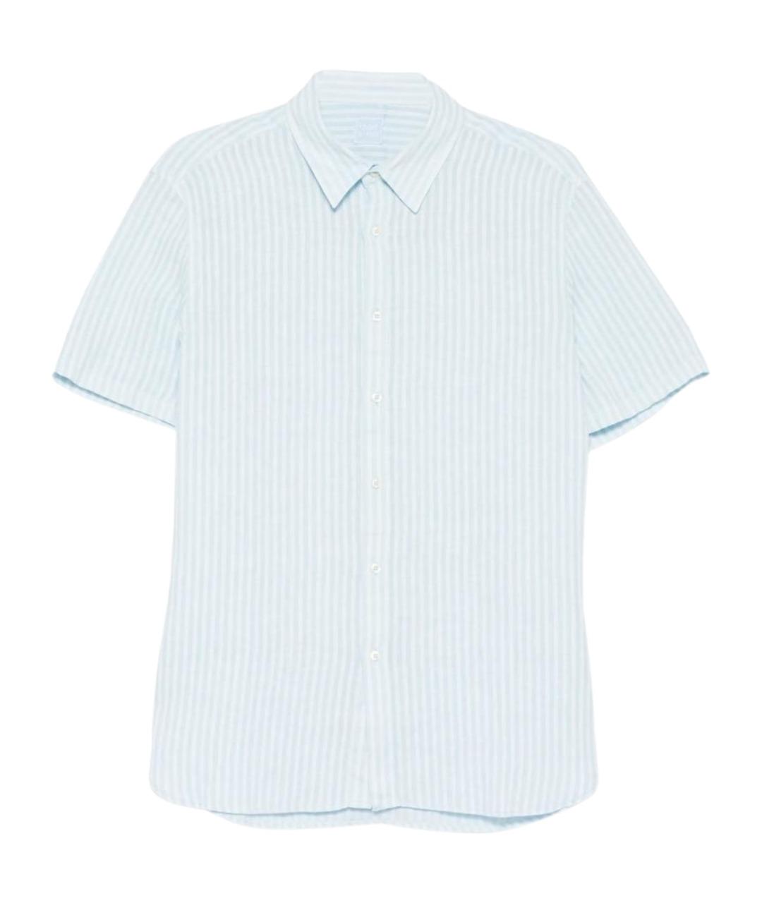 120% LINO Голубая льняная кэжуал рубашка, фото 1