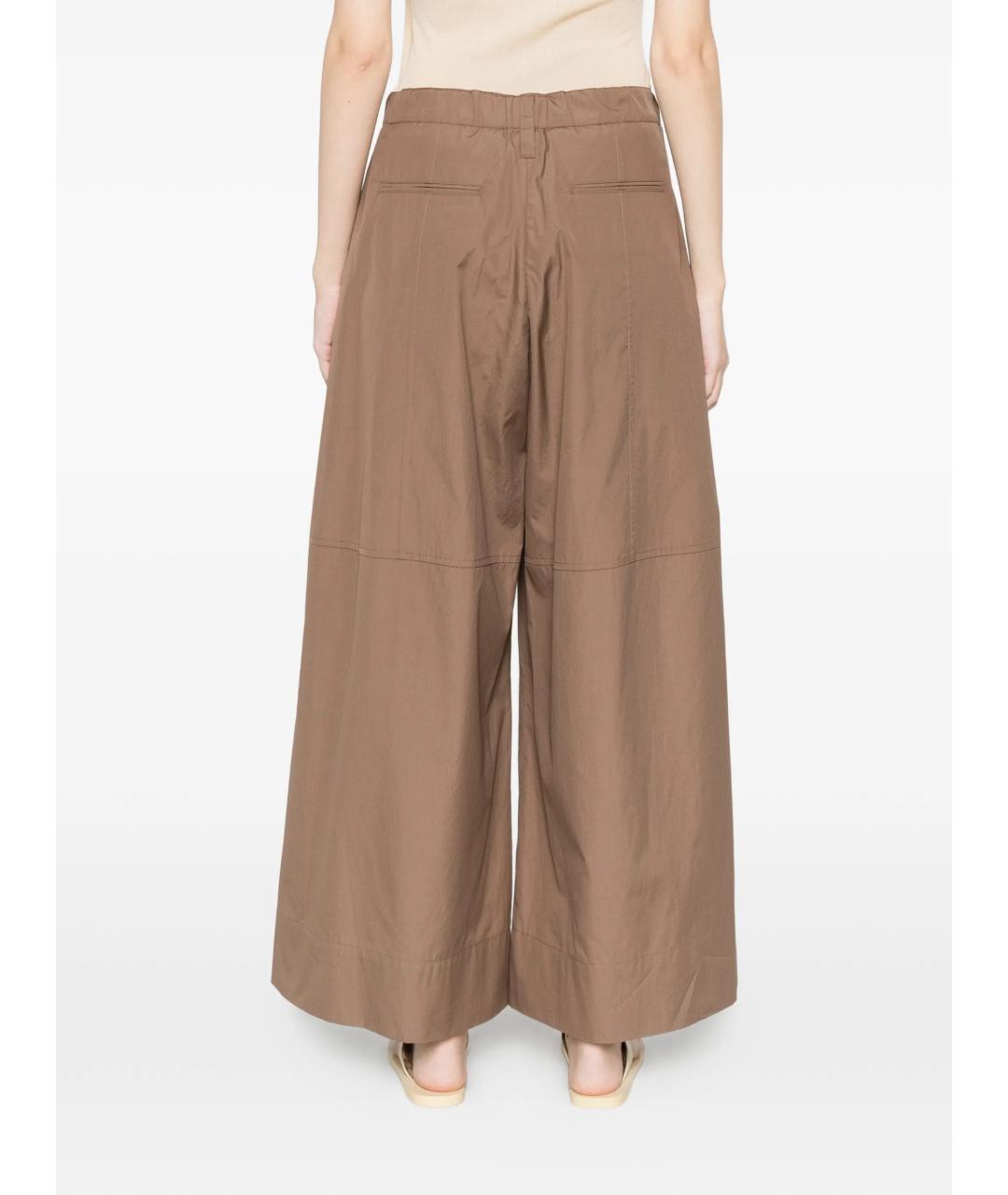 'S MAX MARA Коричневые хлопковые прямые брюки, фото 4