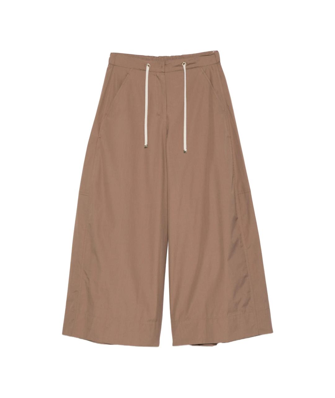 'S MAX MARA Коричневые хлопковые прямые брюки, фото 1