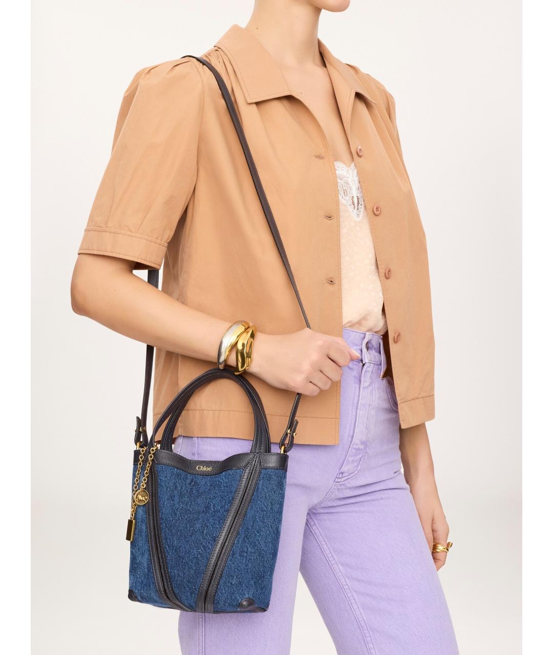 CHLOE Синяя тканевая сумка через плечо, фото 3