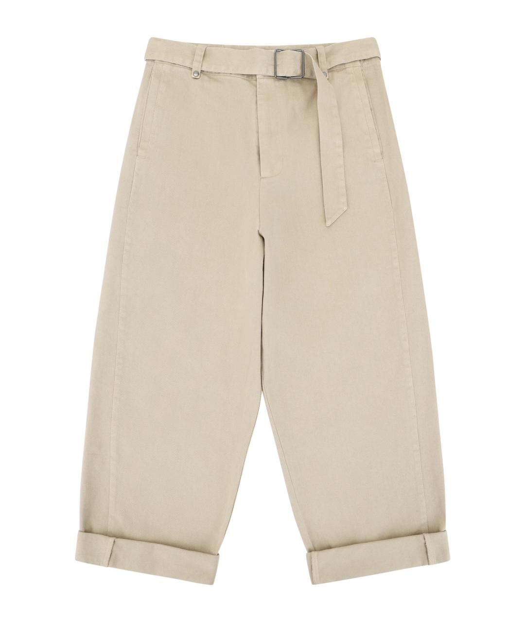 entire studios Бежевые хлопковые прямые брюки, фото 1