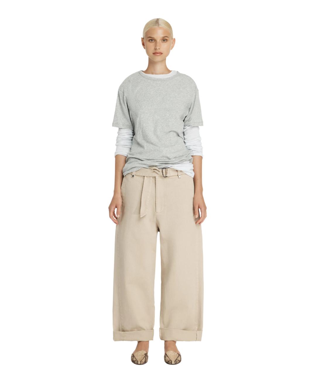 entire studios Бежевые хлопковые прямые брюки, фото 4