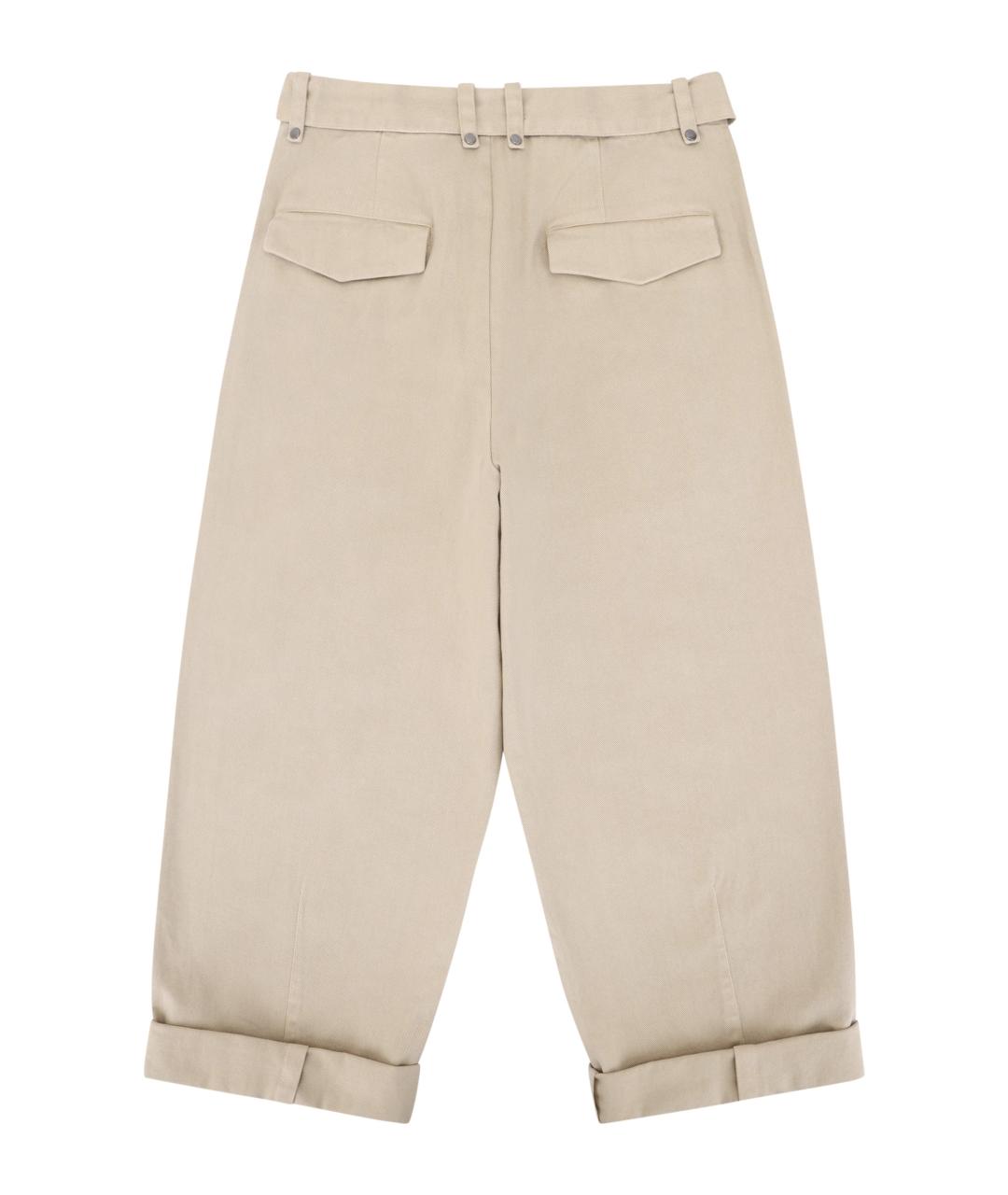 entire studios Бежевые хлопковые прямые брюки, фото 3