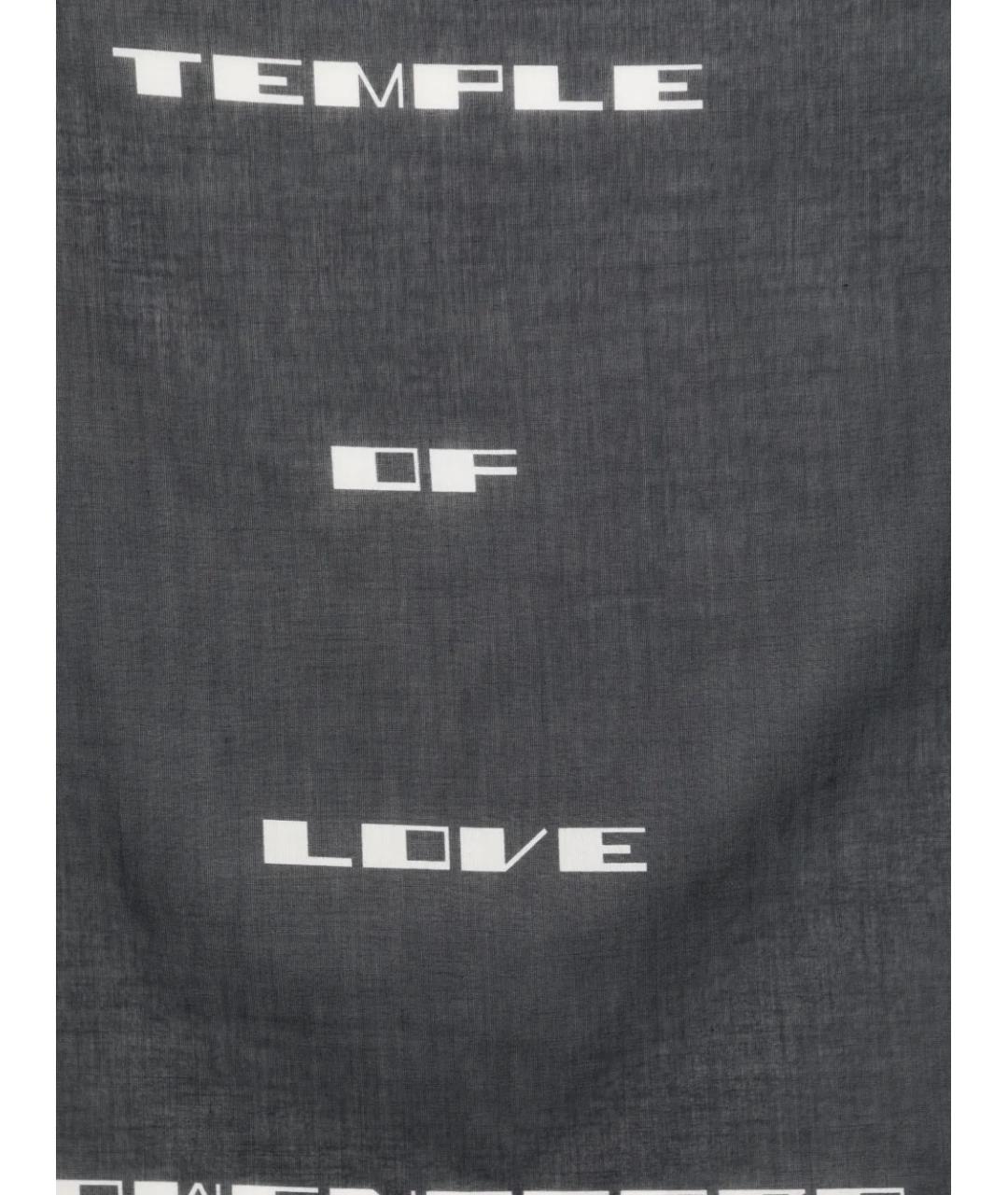 RICK OWENS DRKSHDW Черный хлопковый шарф, фото 2