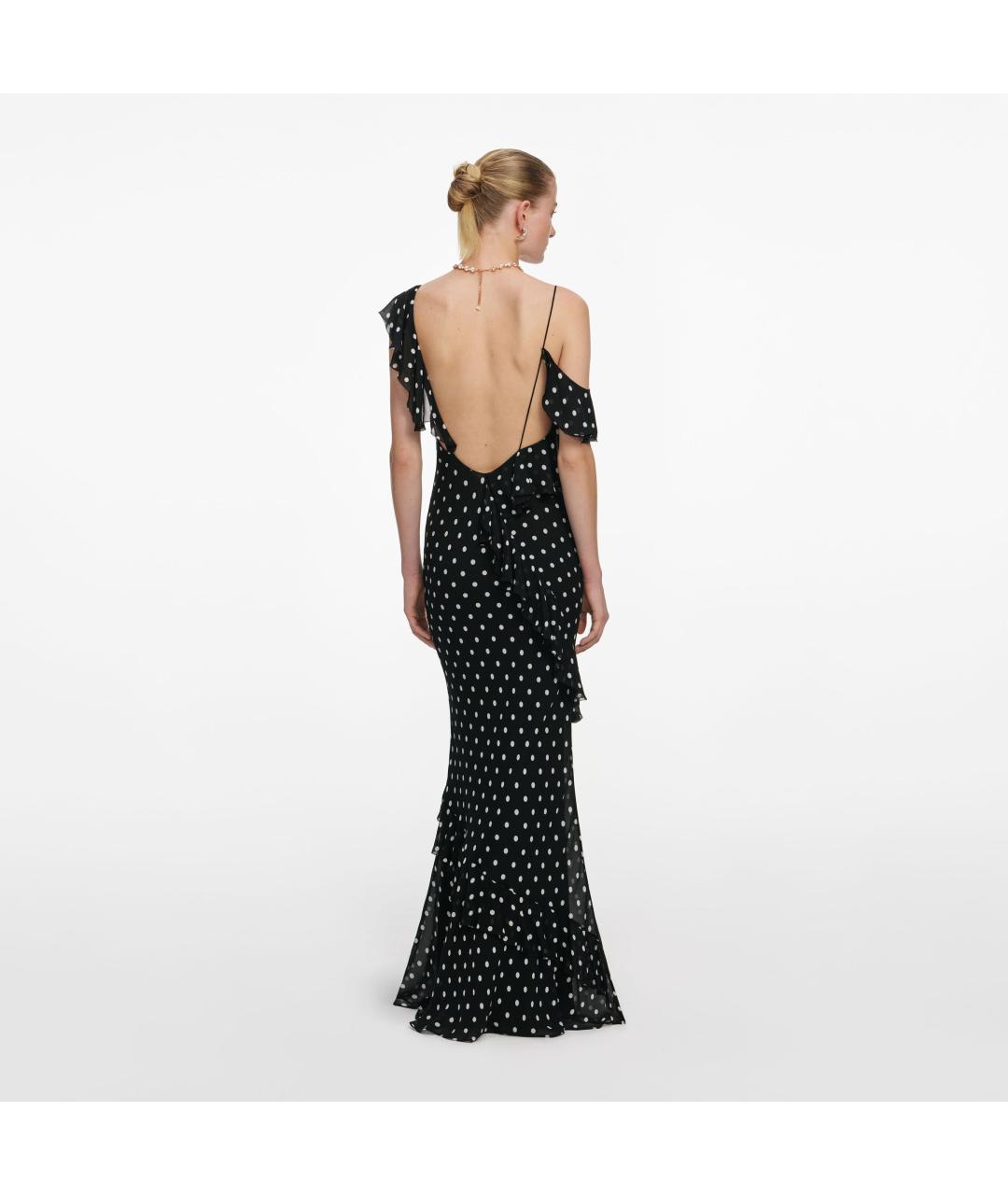 SELF-PORTRAIT Черное вискозное вечернее платье, фото 4