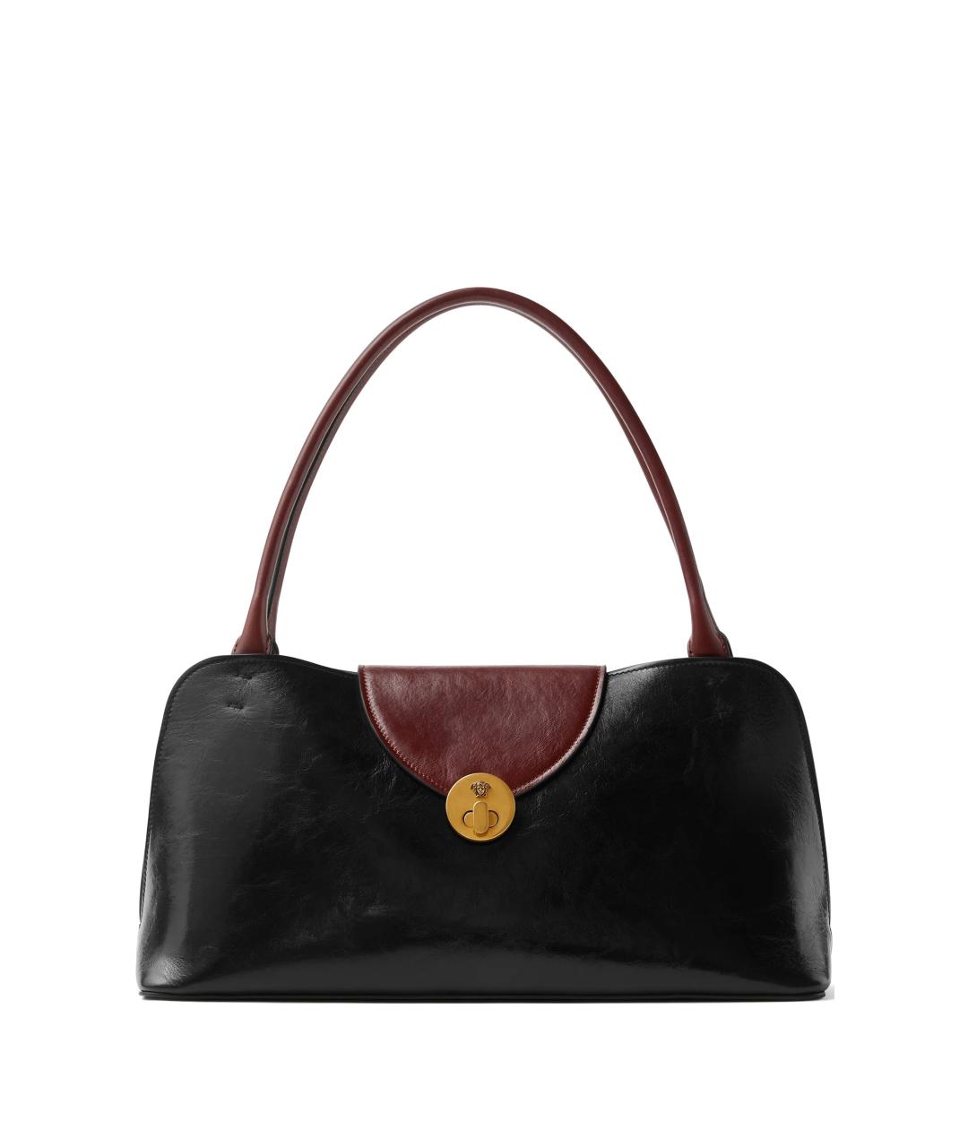 VERSACE Черная кожаная сумка тоут, фото 1