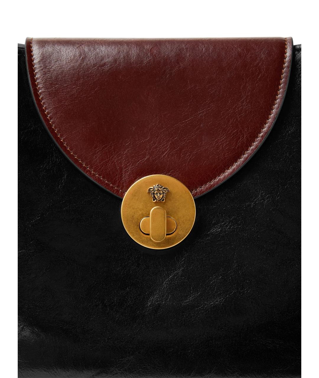 VERSACE Черная кожаная сумка тоут, фото 3