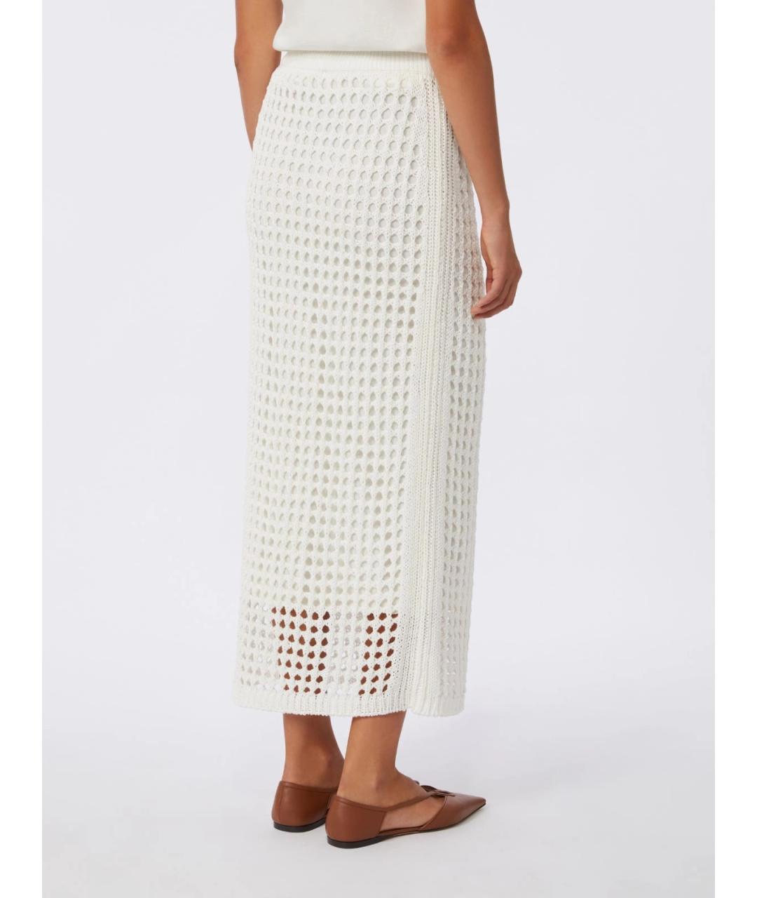 MAX MARA Белая хлопковая юбка макси, фото 4