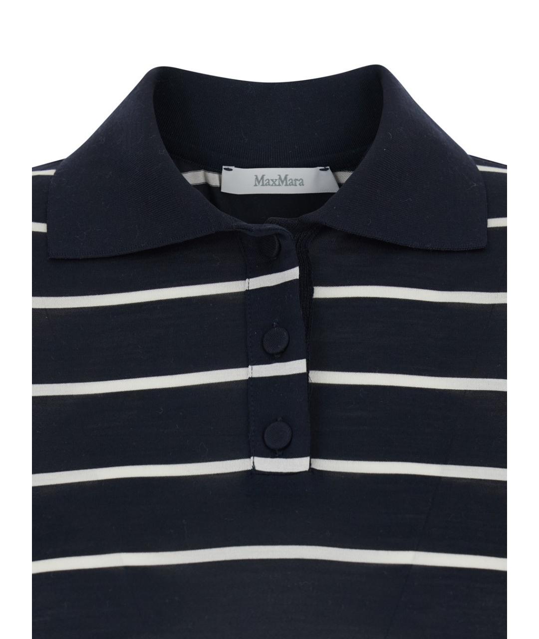 MAX MARA Черная шелковая футболка, фото 3