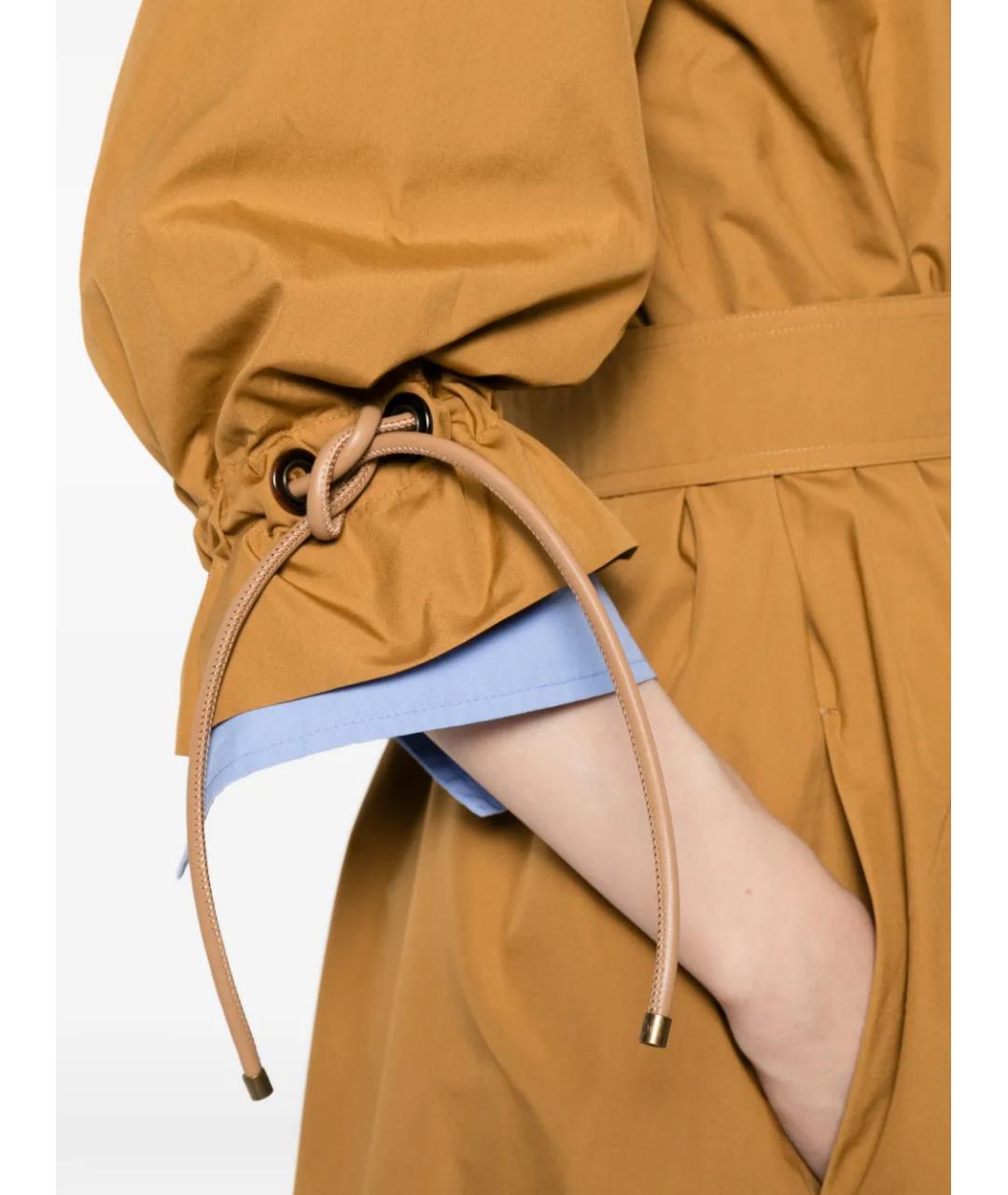 MAX MARA Желтое хлопковое повседневное платье, фото 5