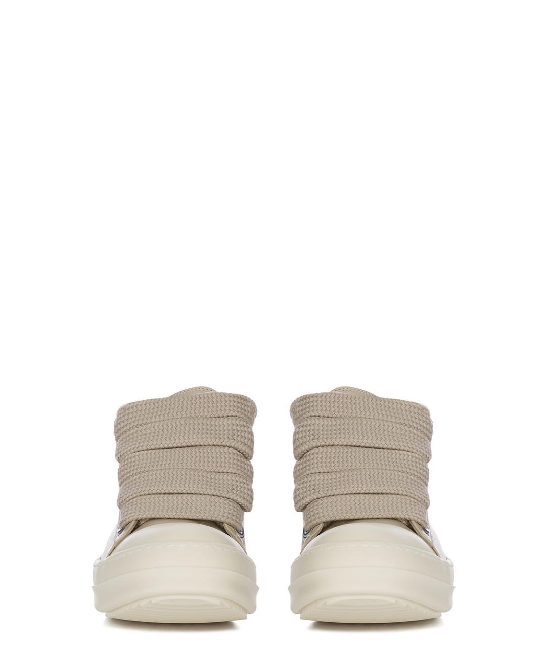 RICK OWENS Бежевые кожаные кеды, фото 2