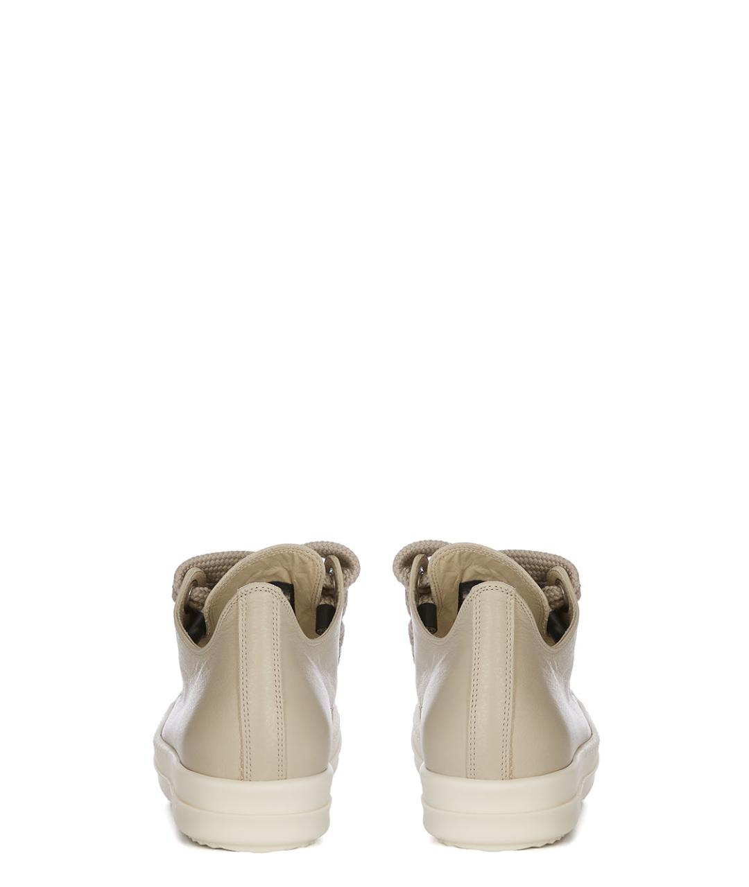 RICK OWENS Бежевые кожаные кеды, фото 4