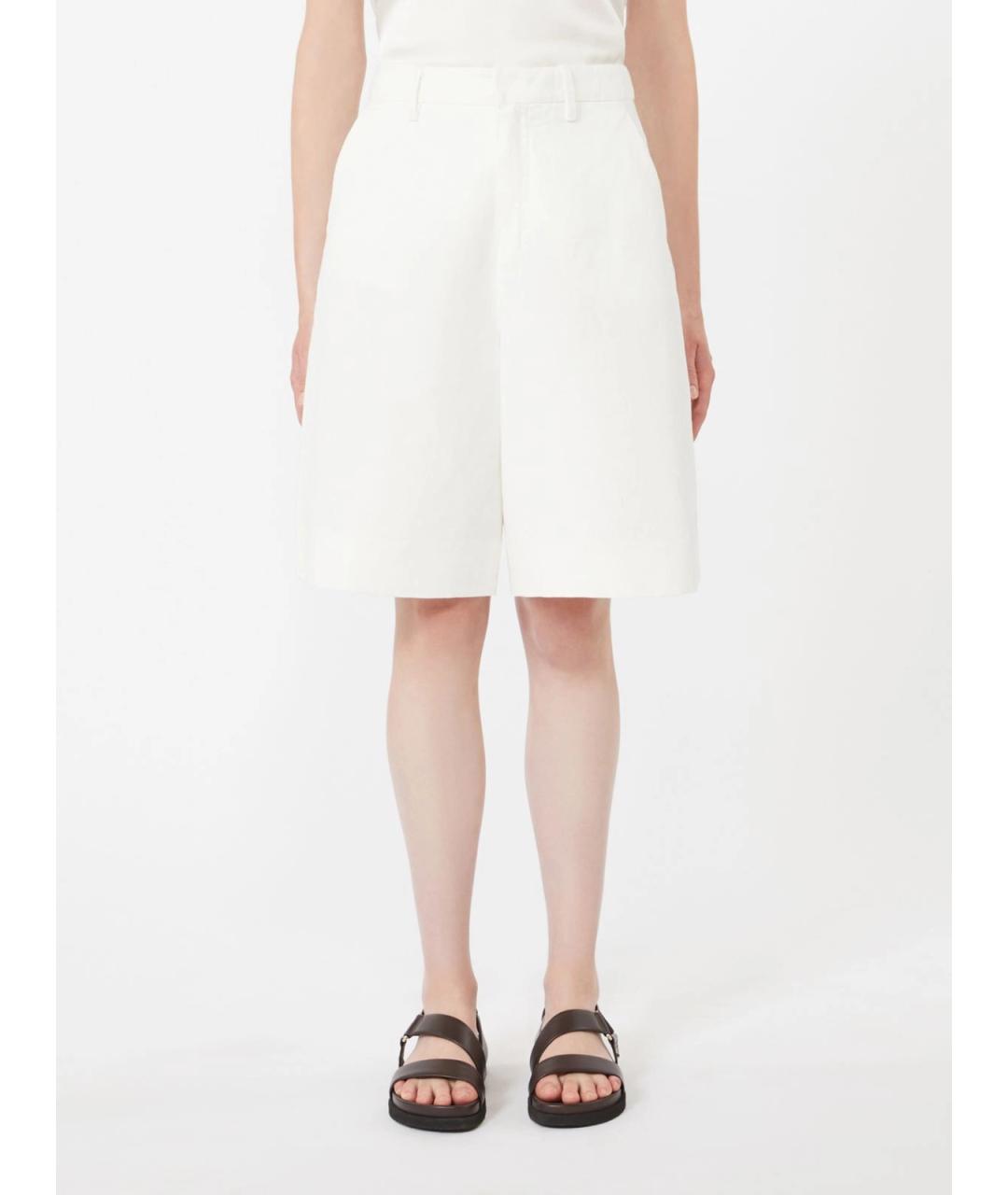 'S MAX MARA Белые хлопковые шорты, фото 3
