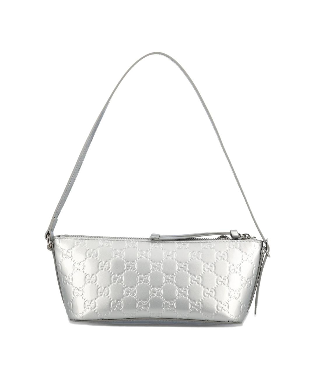 GUCCI Серебряная кожаная сумка через плечо, фото 2