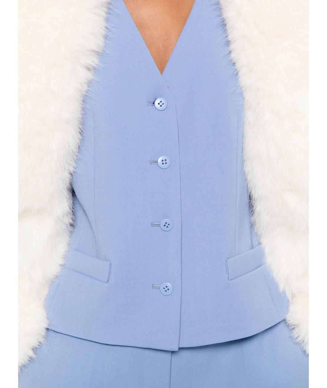 MAX MARA STUDIO Голубой шерстяной жилет, фото 5