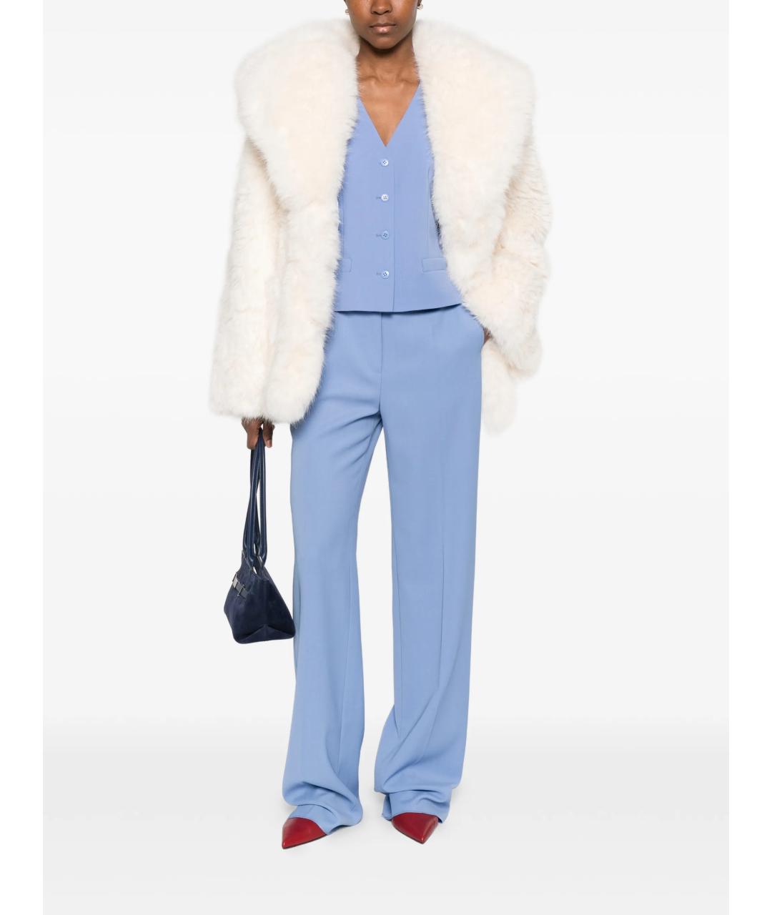 MAX MARA STUDIO Голубой шерстяной жилет, фото 2