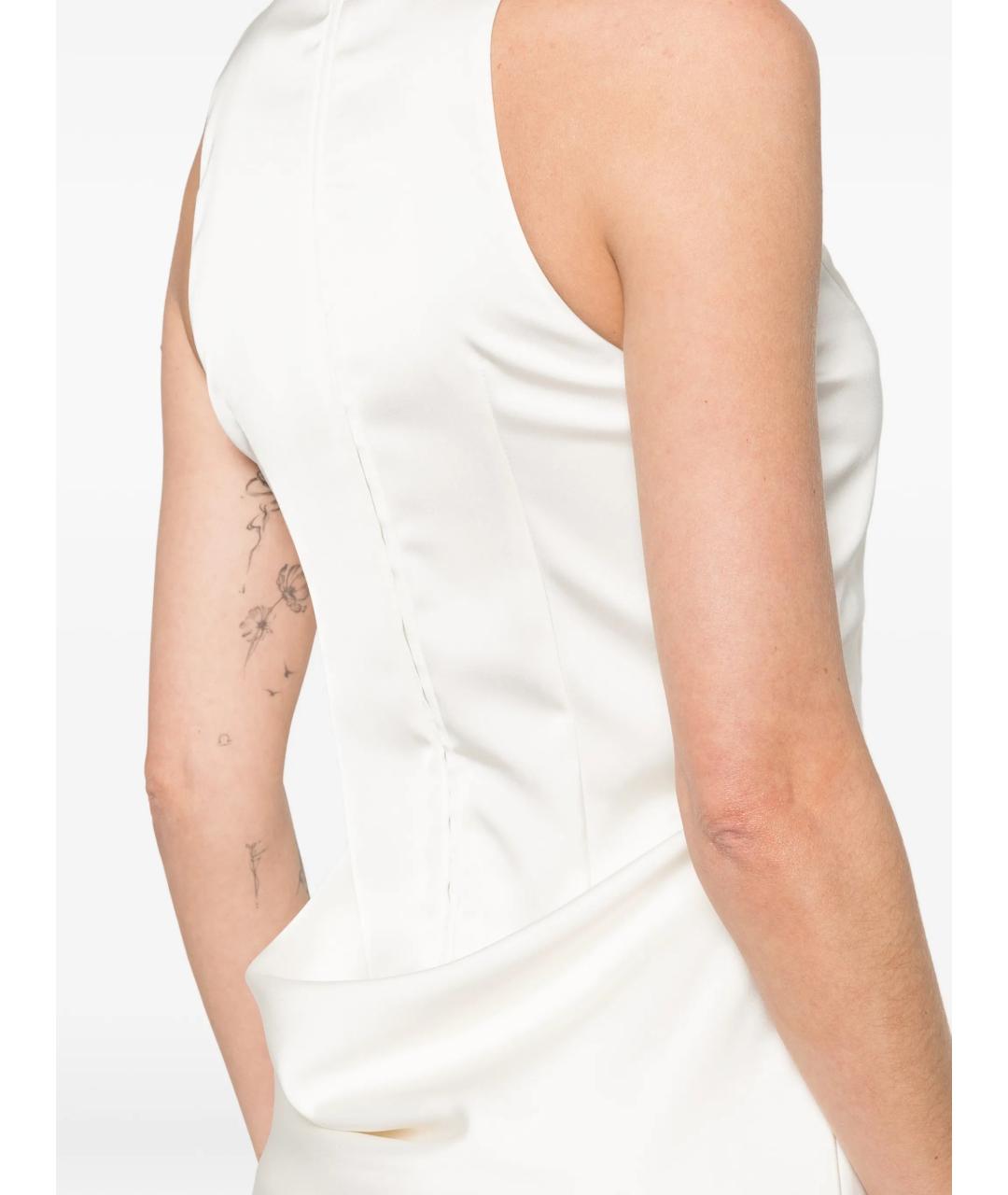 ROTATE Белое полиэстеровое вечернее платье, фото 5