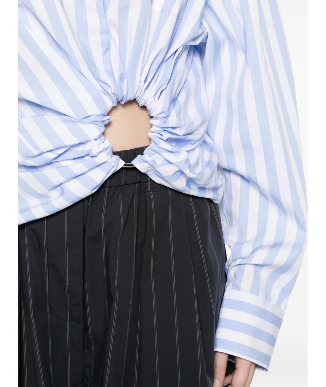 SPORTMAX Голубая хлопковая рубашка, фото 3