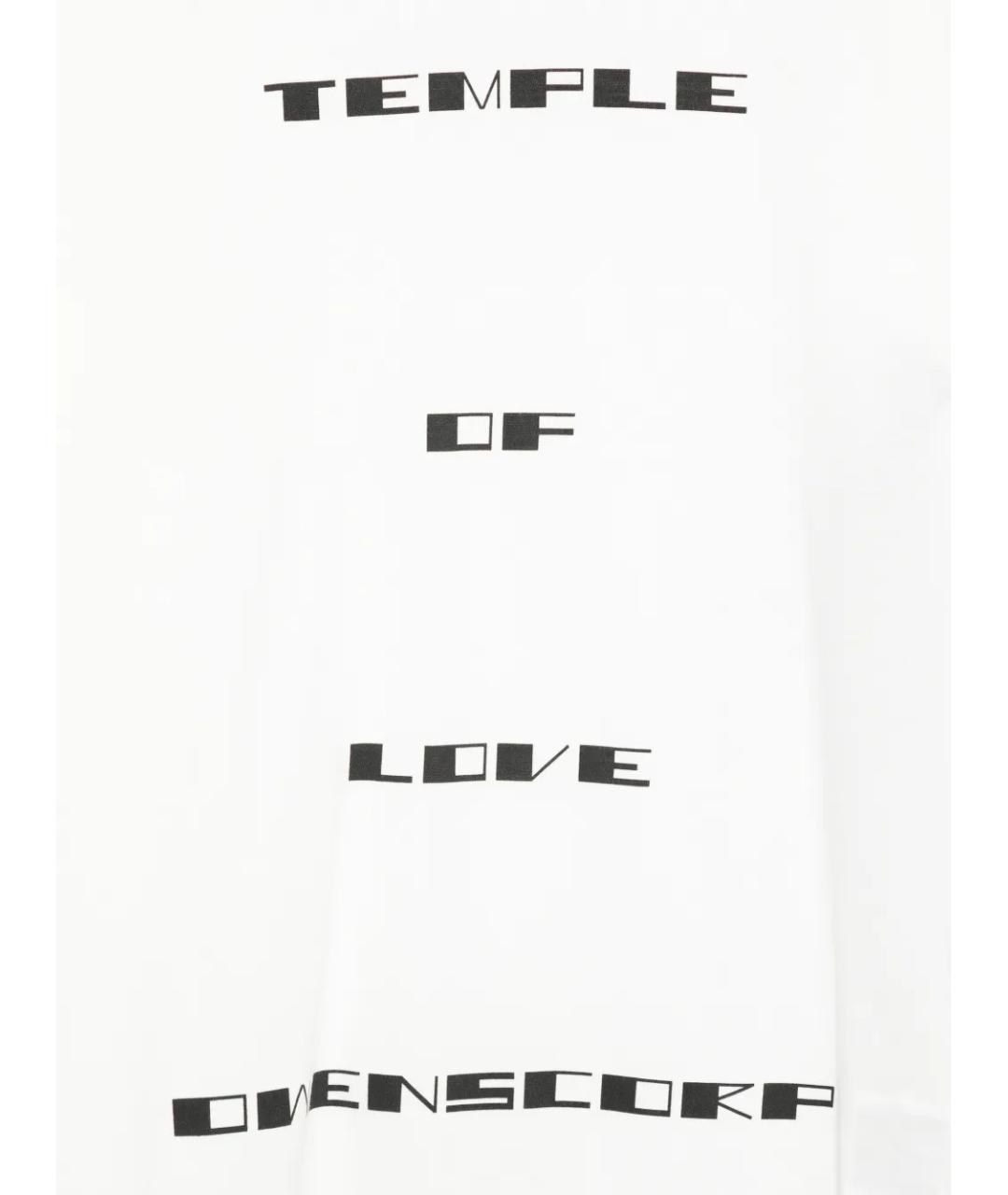 RICK OWENS DRKSHDW Белая хлопковая футболка, фото 3