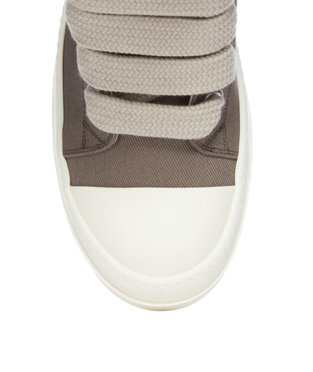 RICK OWENS DRKSHDW Серые текстильные высокие кроссовки / кеды, фото 6