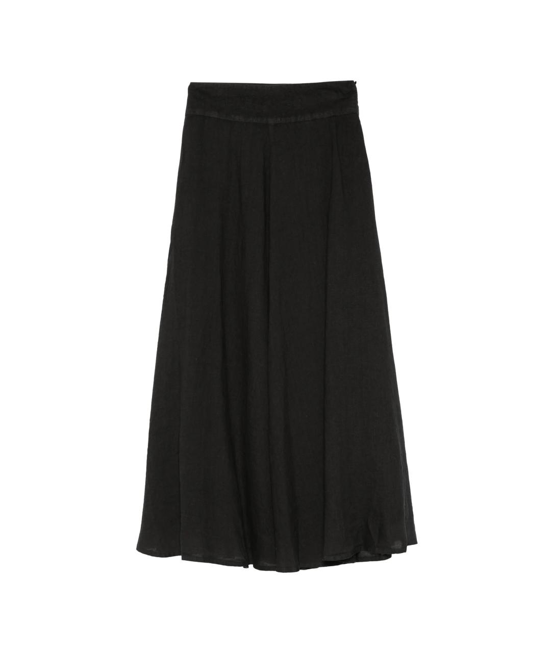 120% LINO Черная льняная юбка миди, фото 1