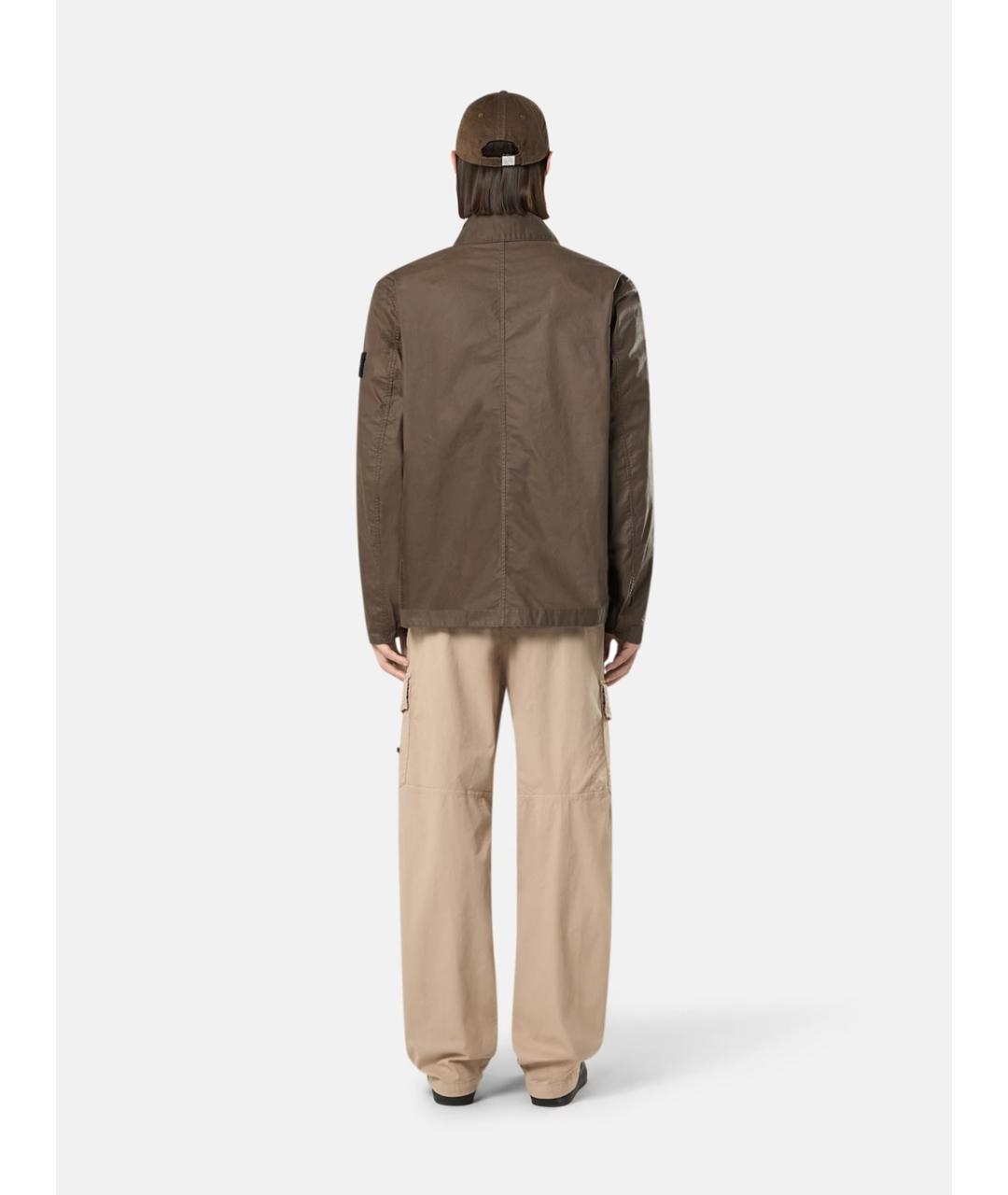 STONE ISLAND Коричневая полиэстеровая куртка, фото 5