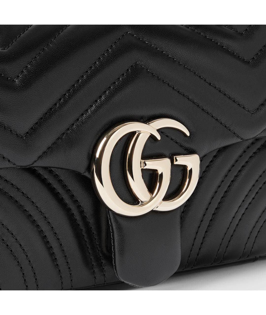 GUCCI Черная кожаная сумка через плечо, фото 6