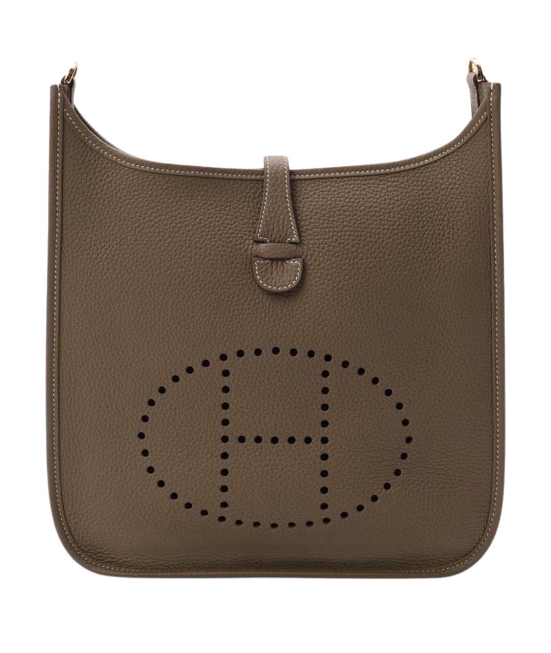 HERMES Бежевая кожаная сумка через плечо, фото 1